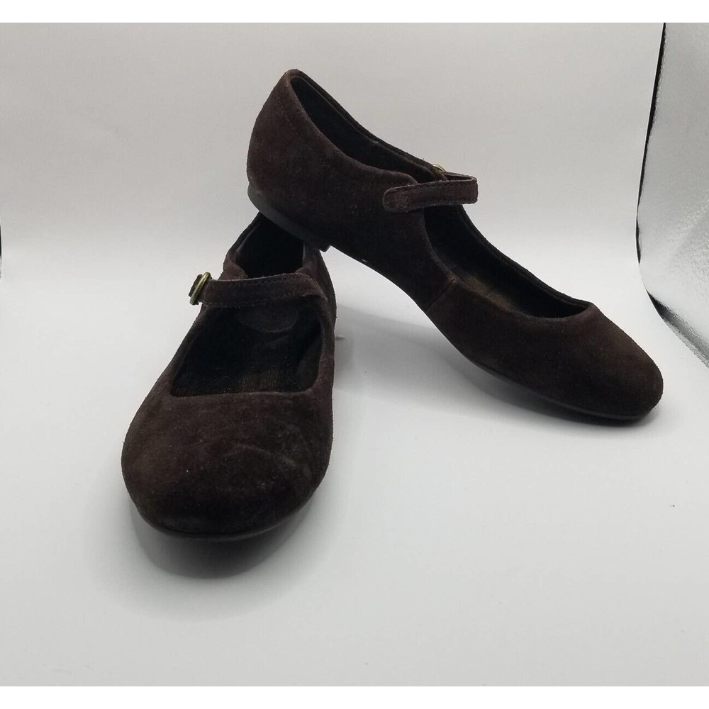 Born Dark Brown Suede Mary Jane Ballet Flats Size 6